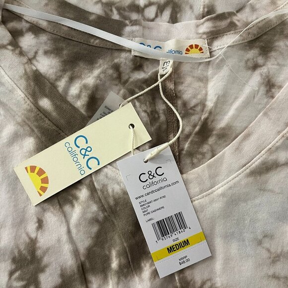 C&C California Women's Tie Dye V-Neck Cotton Tee - Size Medium - NWT - Picture 4 of 4